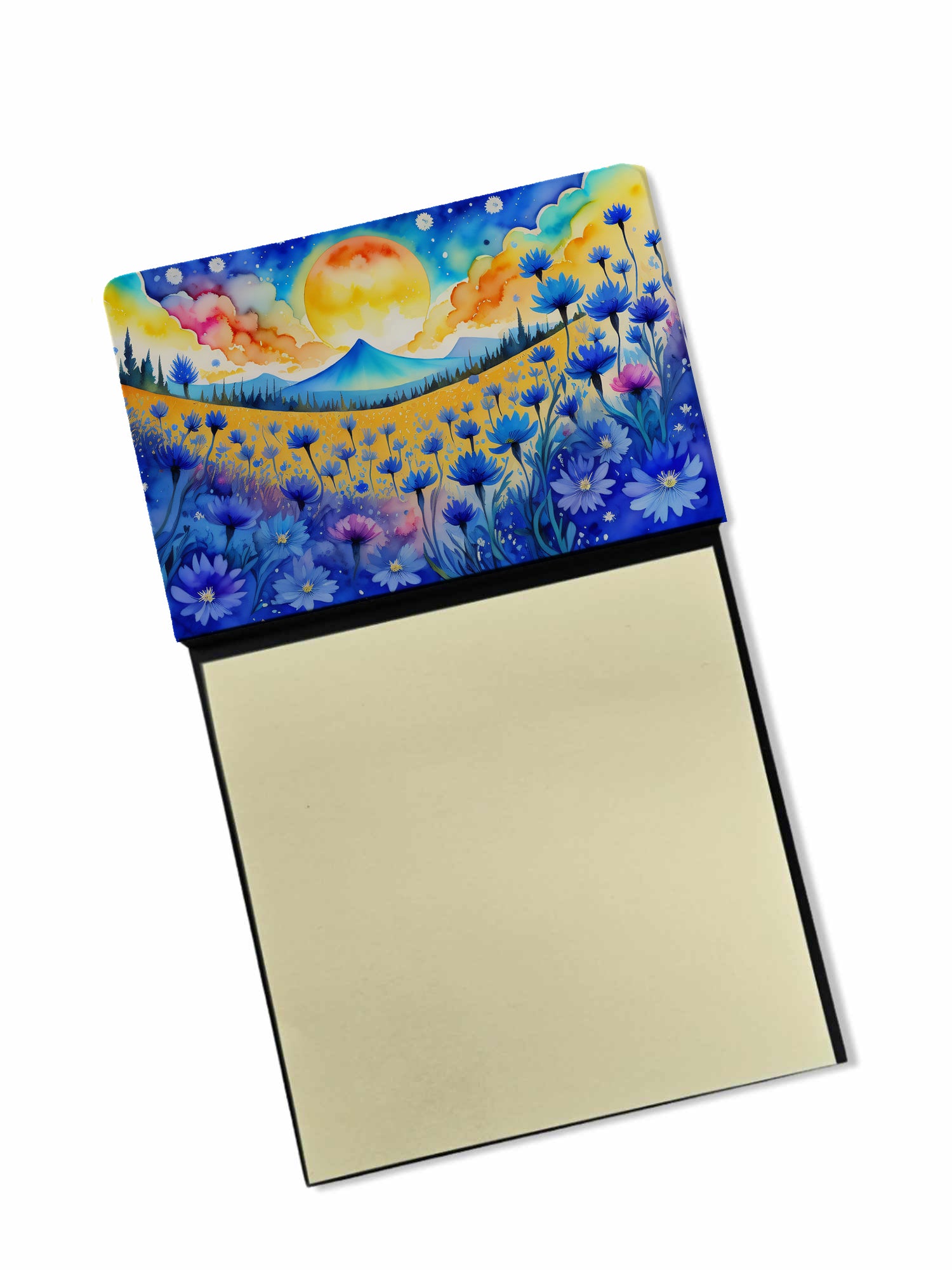 Buy this Blue Cornflowers in Color Sticky Note Holder