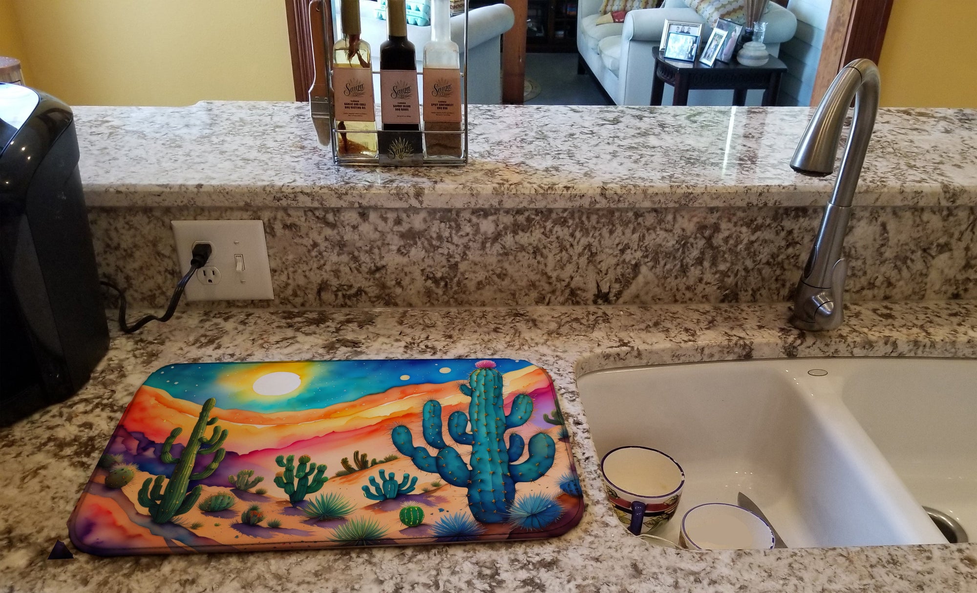 Caroline's Treasures Cactus in Color Dish Drying Mat