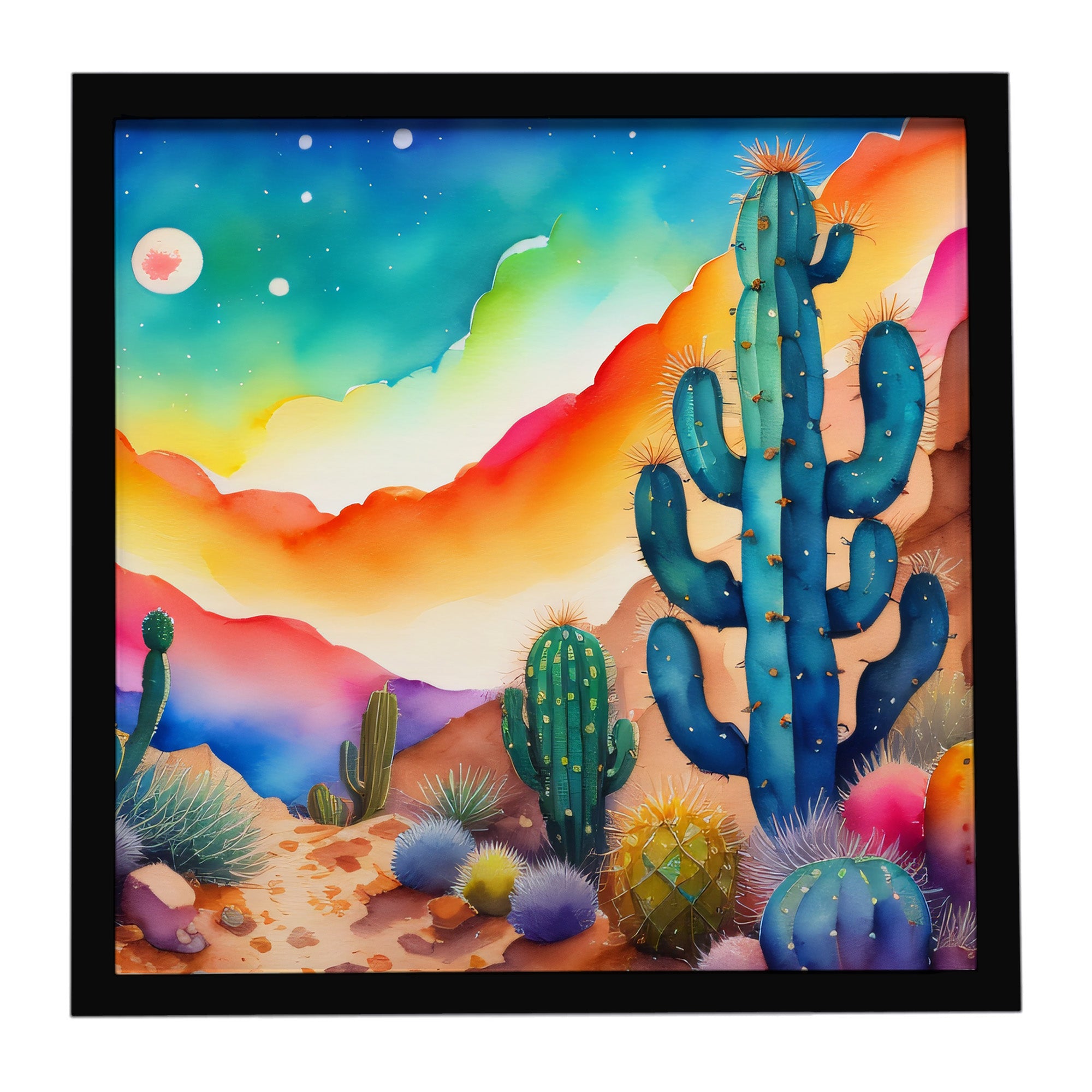 Caroline's Treasures Cactus in Color Framed Metal Print