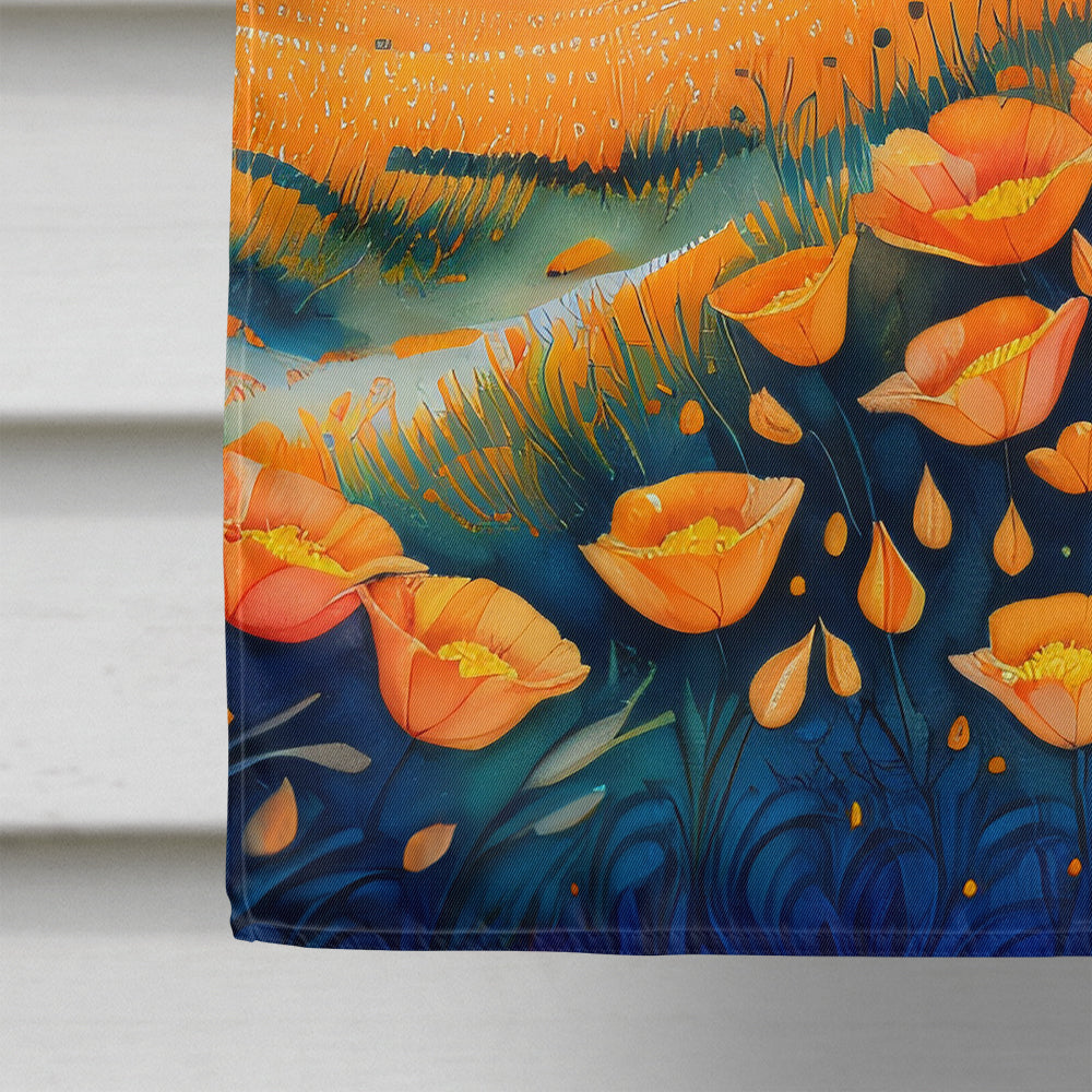California Poppies in Color House Flag