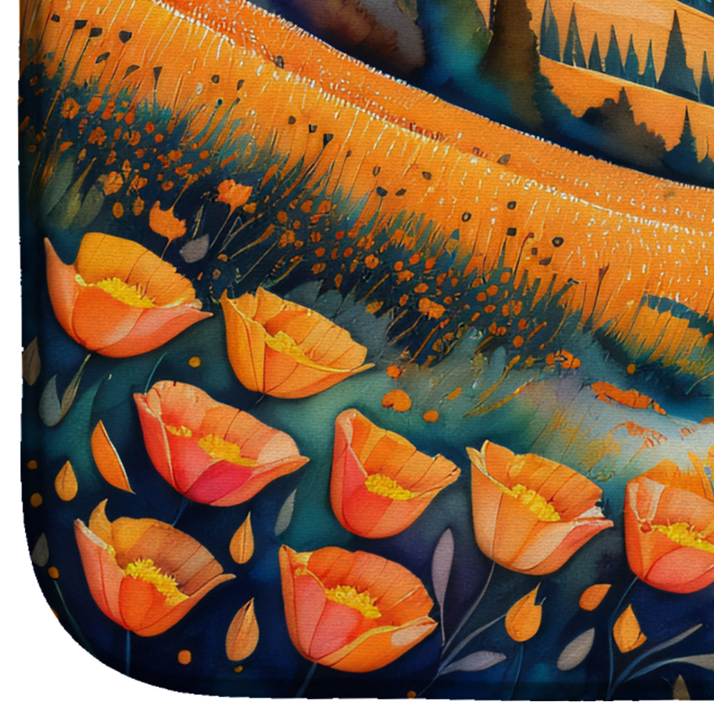 Caroline's Treasures California Poppies in Color Dish Drying Mat