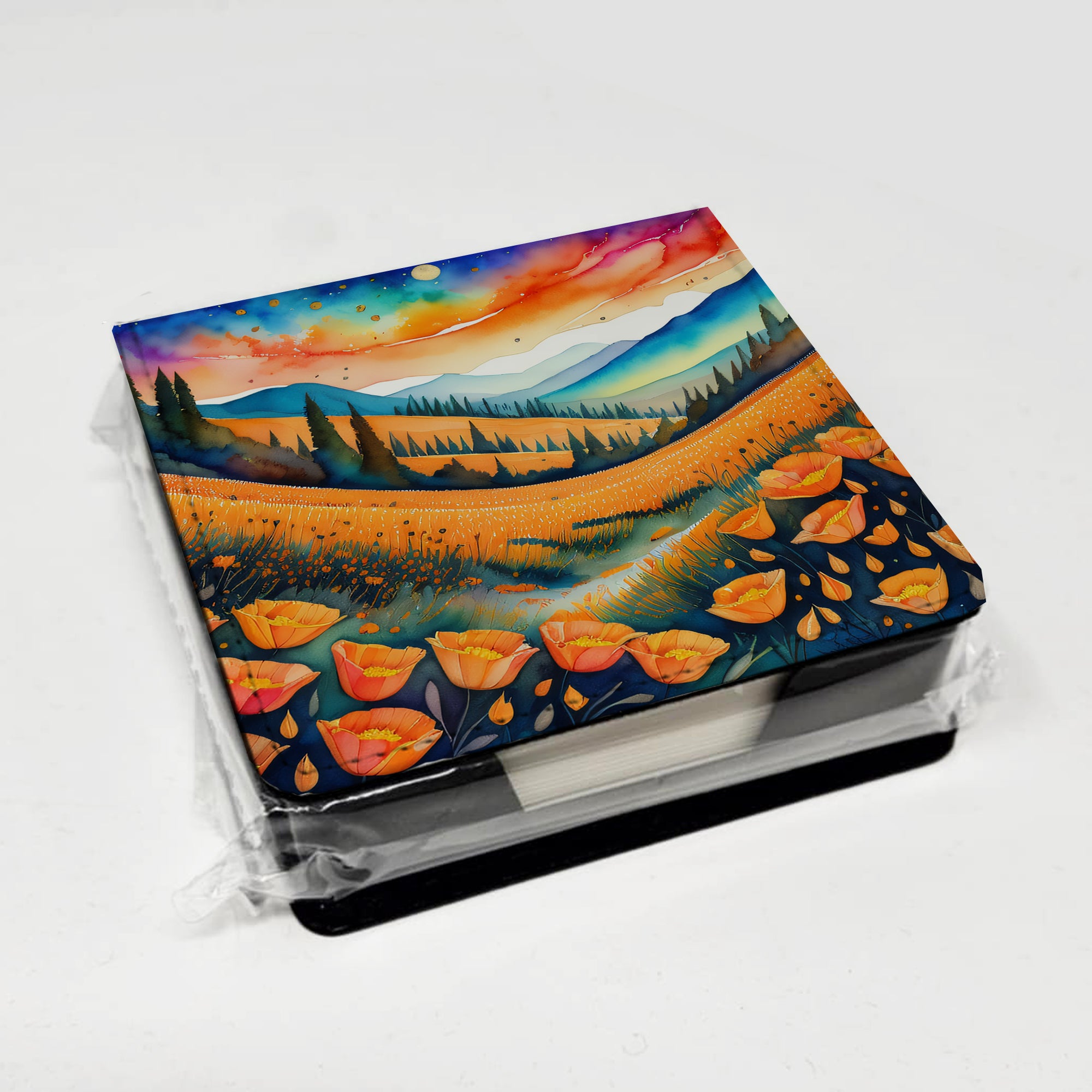 Caroline's Treasures California Poppies in Color PU Leather Note Paper Holder
