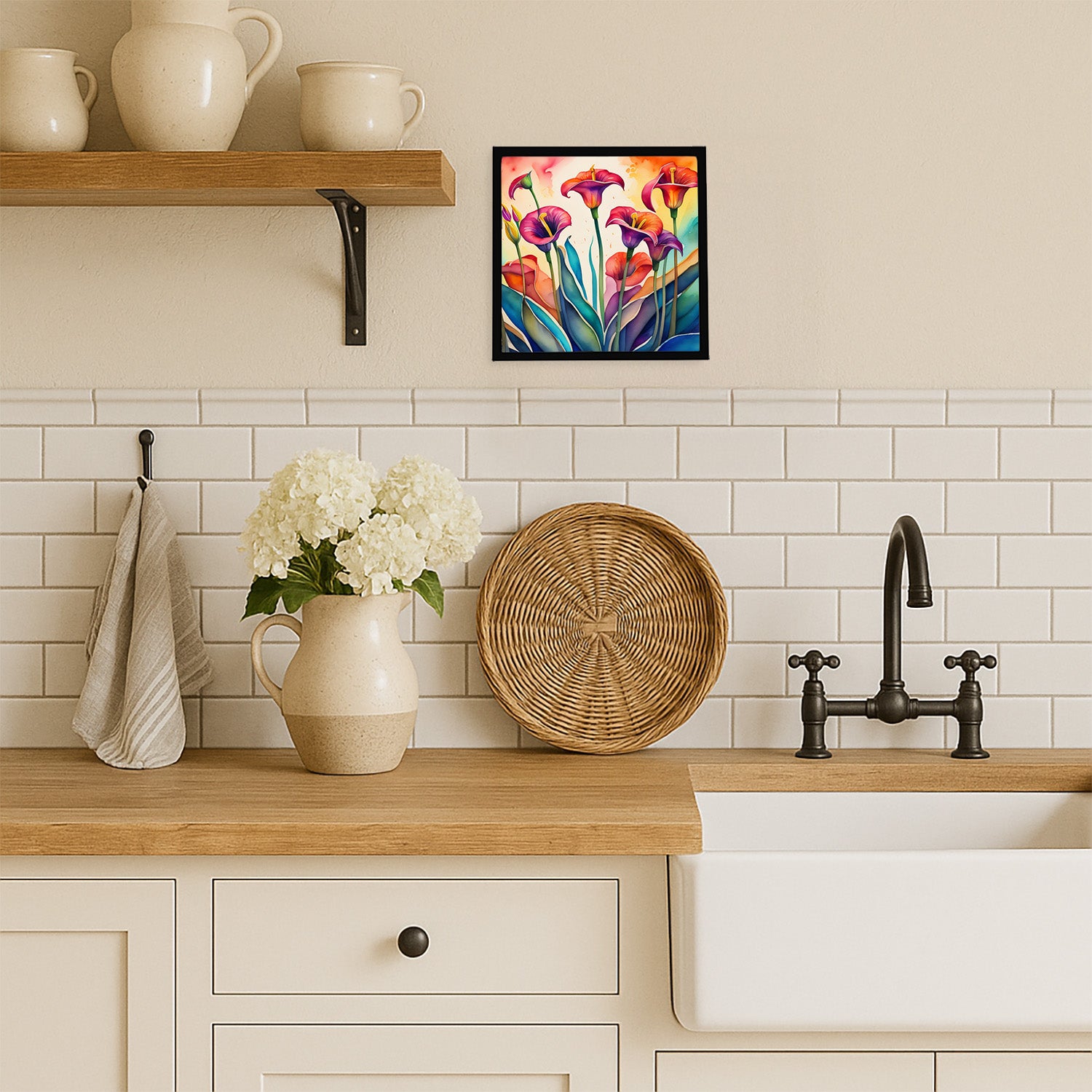 Caroline's Treasures Calla Lilies in Color Framed Metal Print