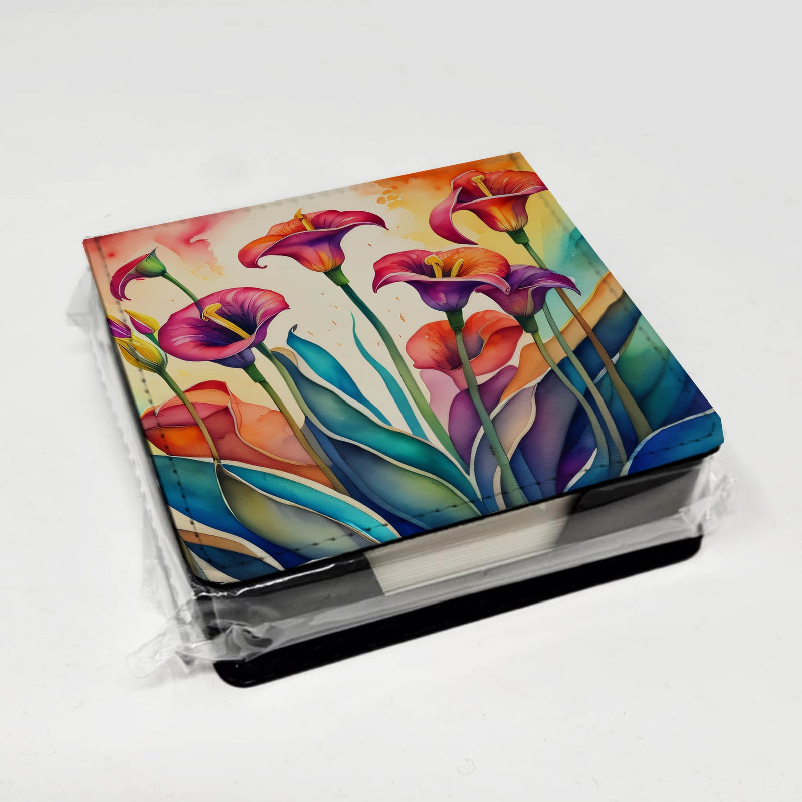 Caroline's Treasures Calla Lilies in Color PU Leather Note Paper Holder