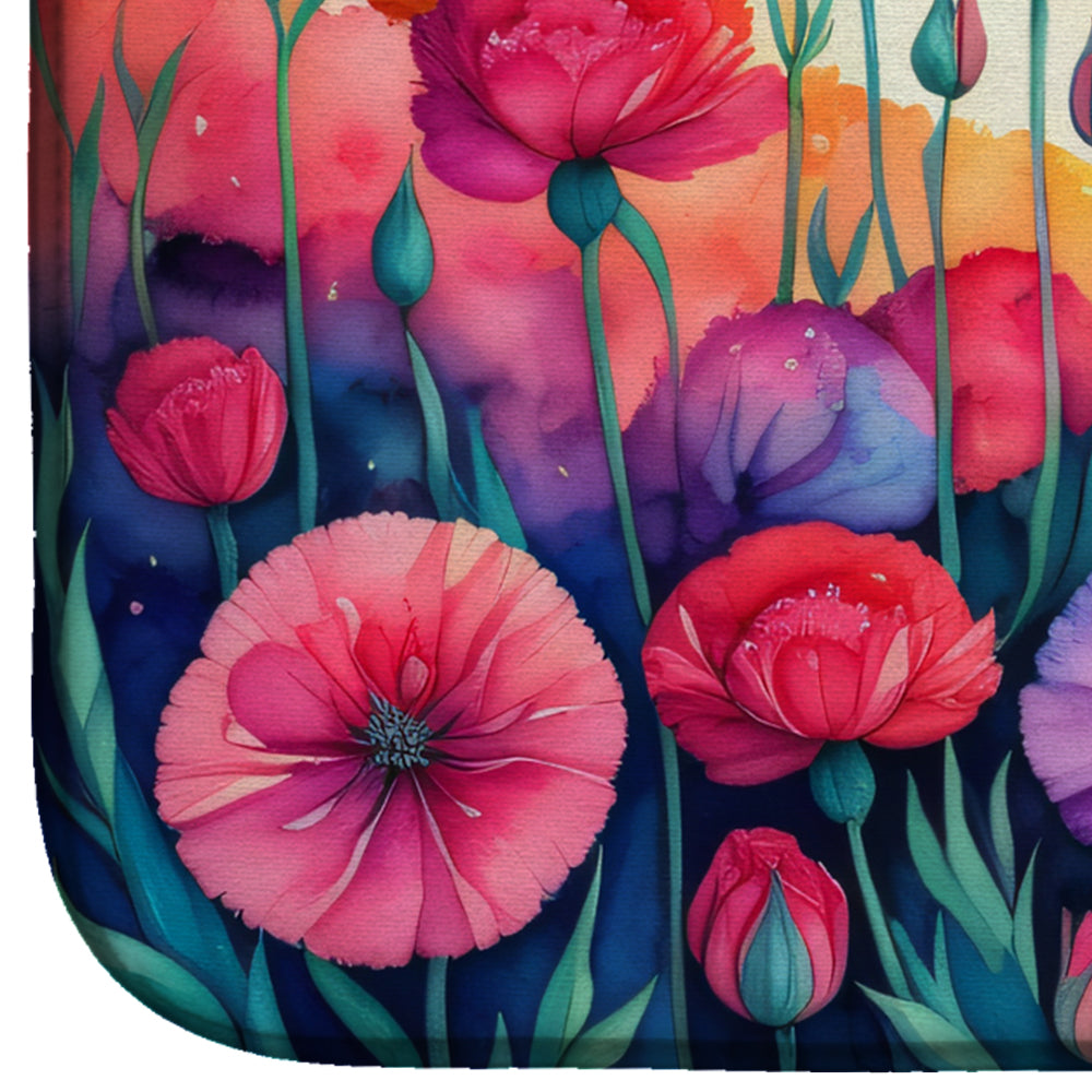 Caroline's Treasures Carnations in Color Dish Drying Mat