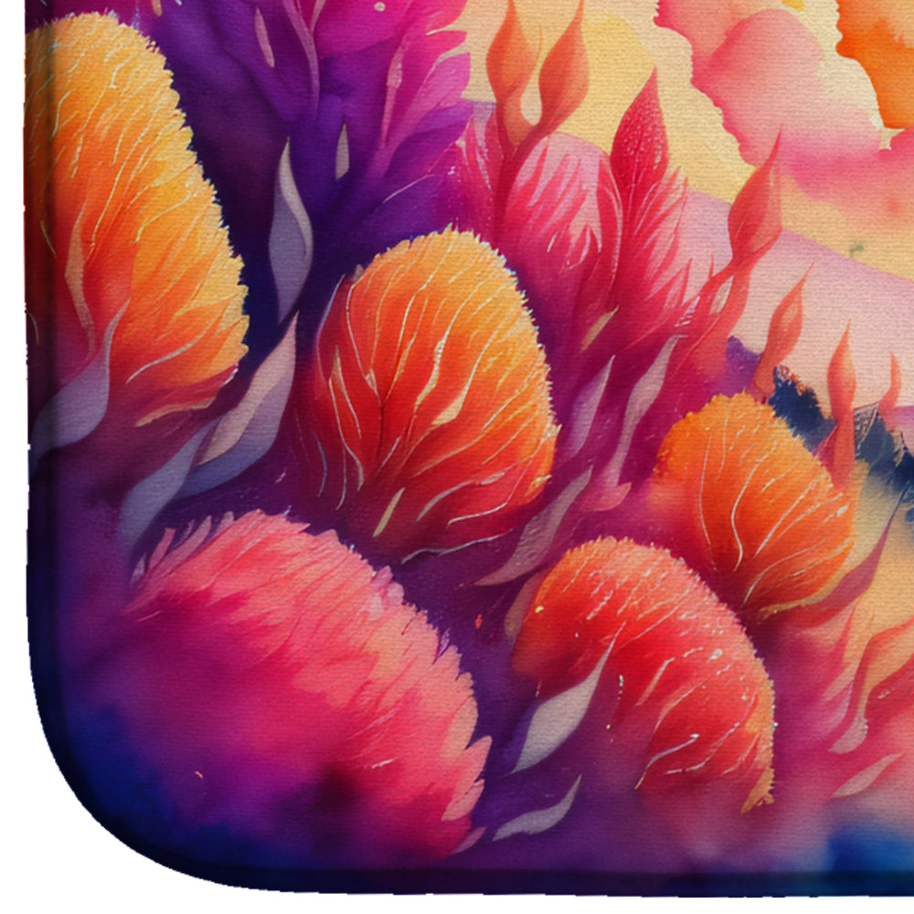 Caroline's Treasures Celosia in Color Dish Drying Mat