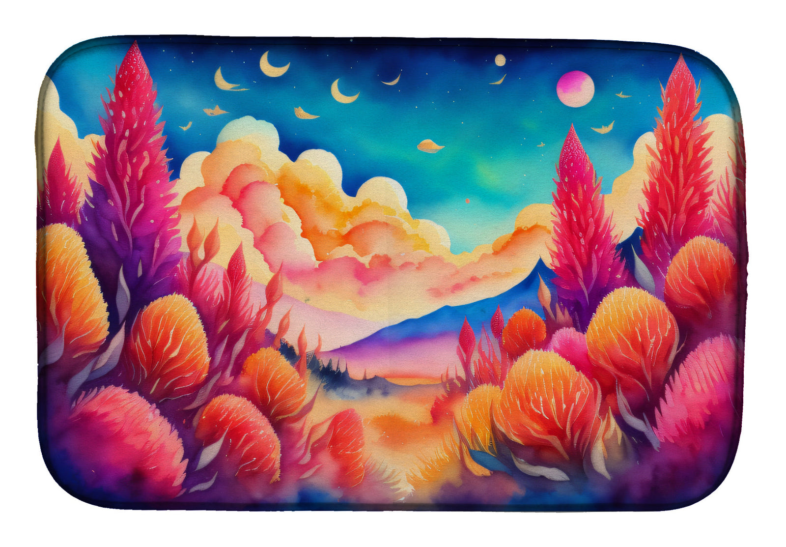 Caroline's Treasures Celosia in Color Dish Drying Mat