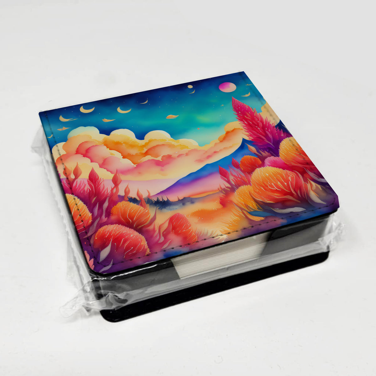 Caroline's Treasures Celosia in Color PU Leather Note Paper Holder