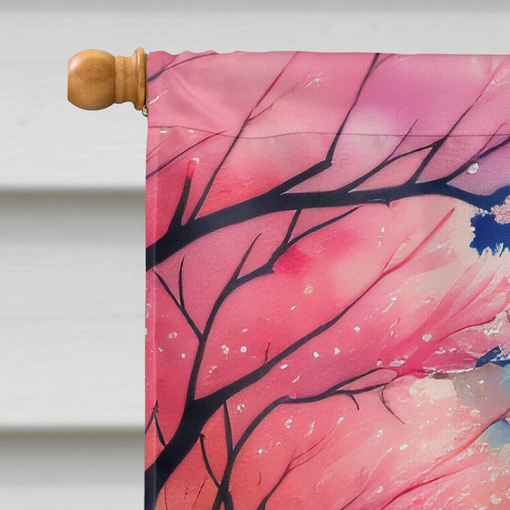 Cherry Blossom in Color House Flag
