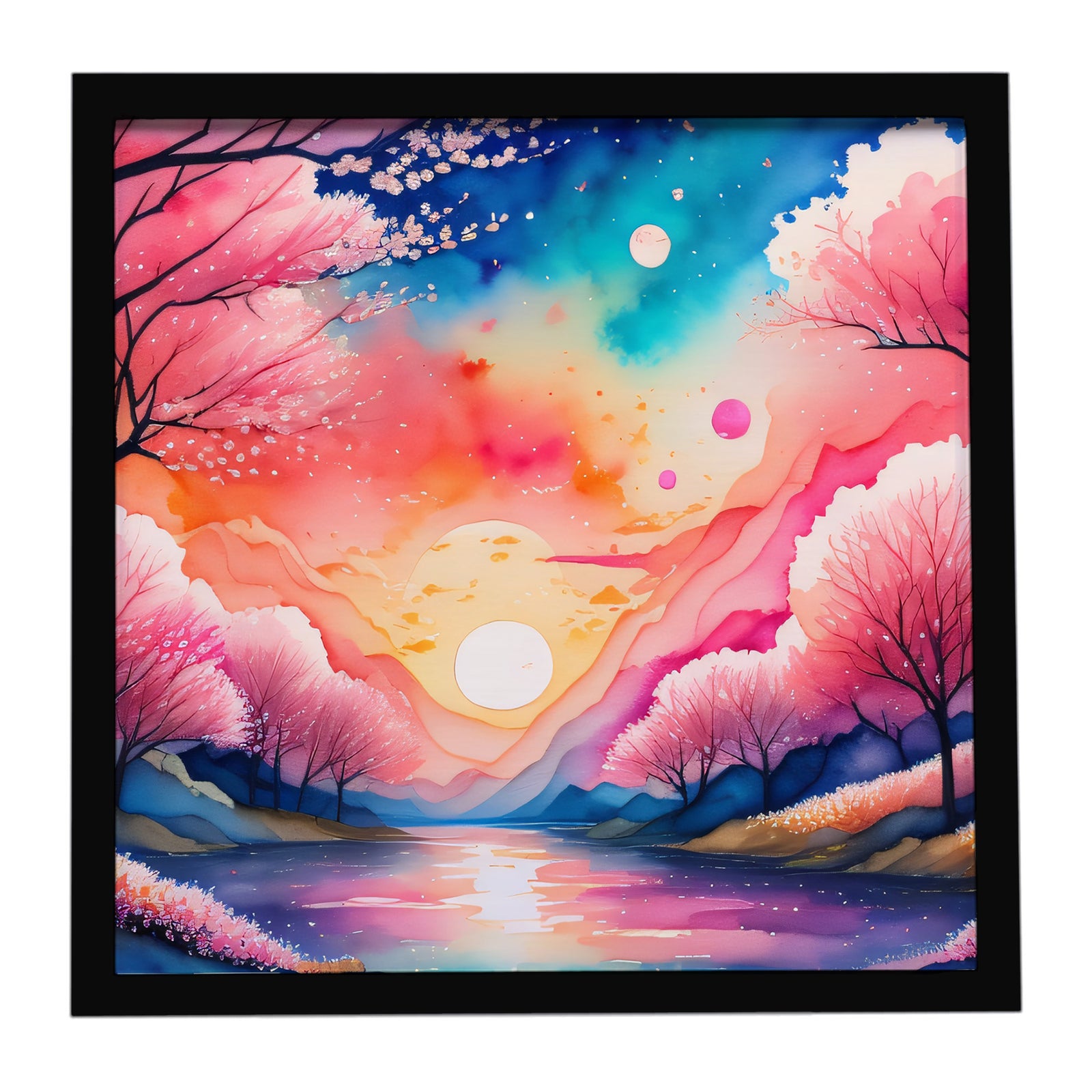 Caroline's Treasures Cherry Blossom in Color Framed Metal Print