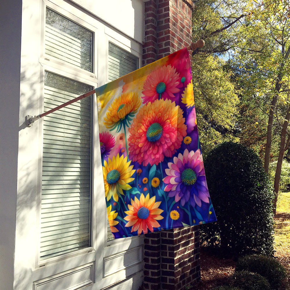 Chrysanthemums in Color House Flag