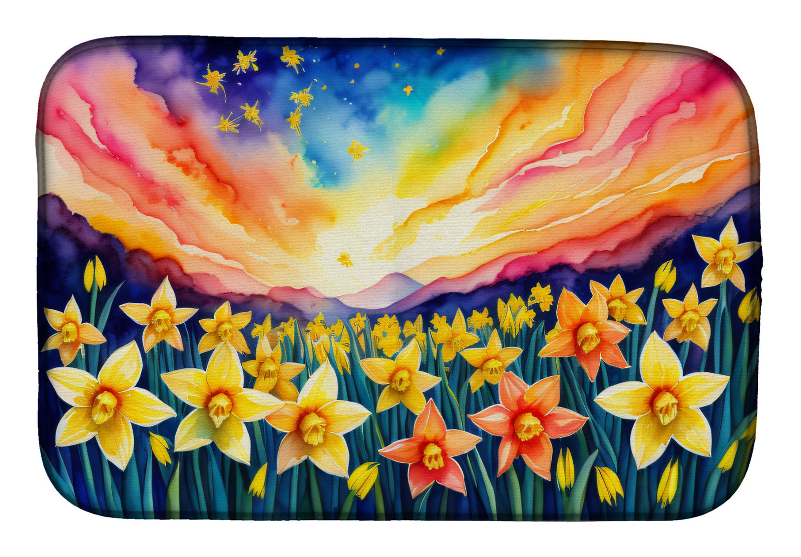 Caroline's Treasures Daffodils in Color Dish Drying Mat
