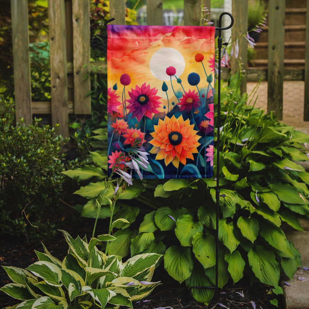 Caroline's Treasures Dahlias in Color Garden Flag – Outdoor Decorative Yard Flag