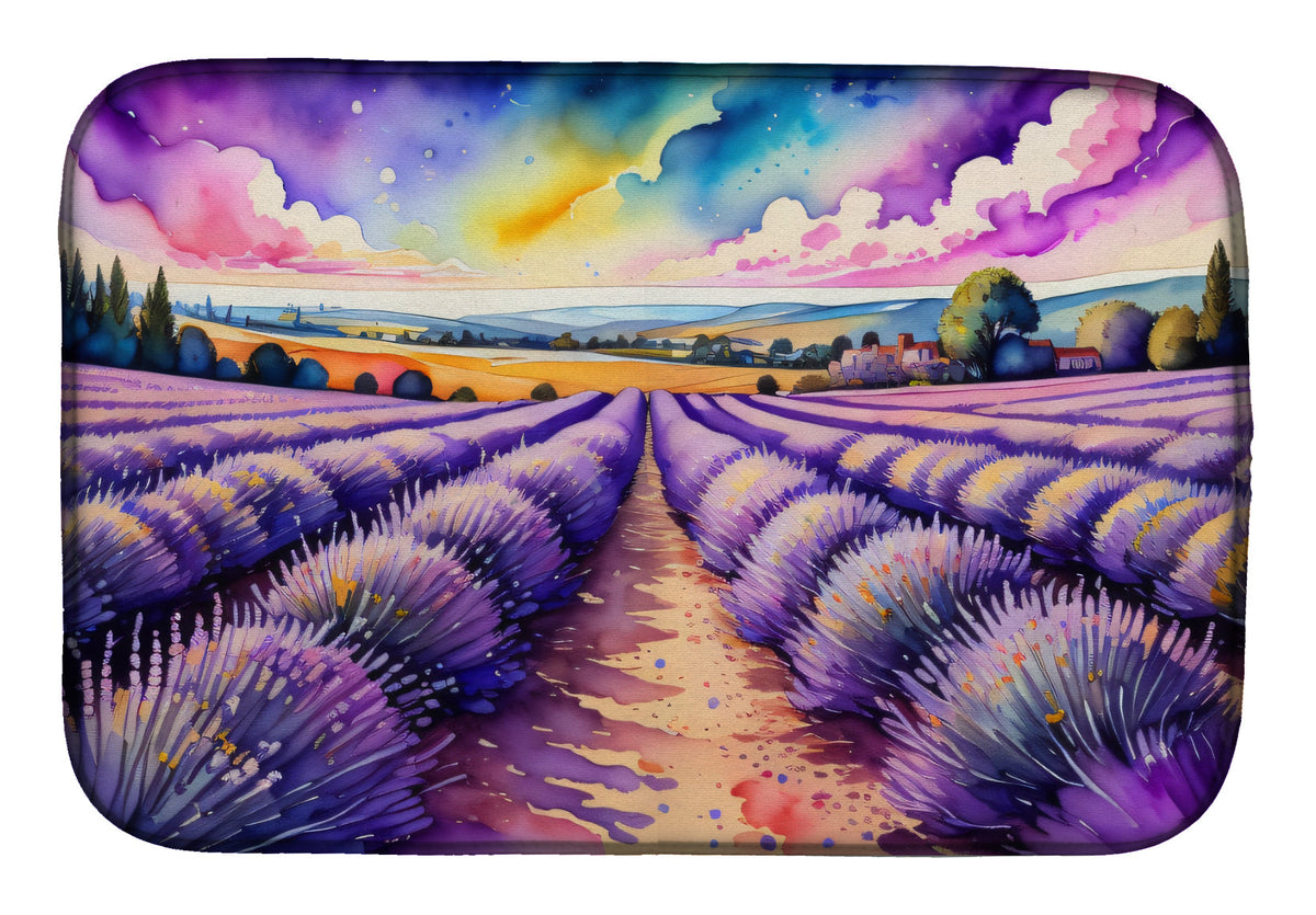 Caroline's Treasures English Lavender in Color Dish Drying Mat