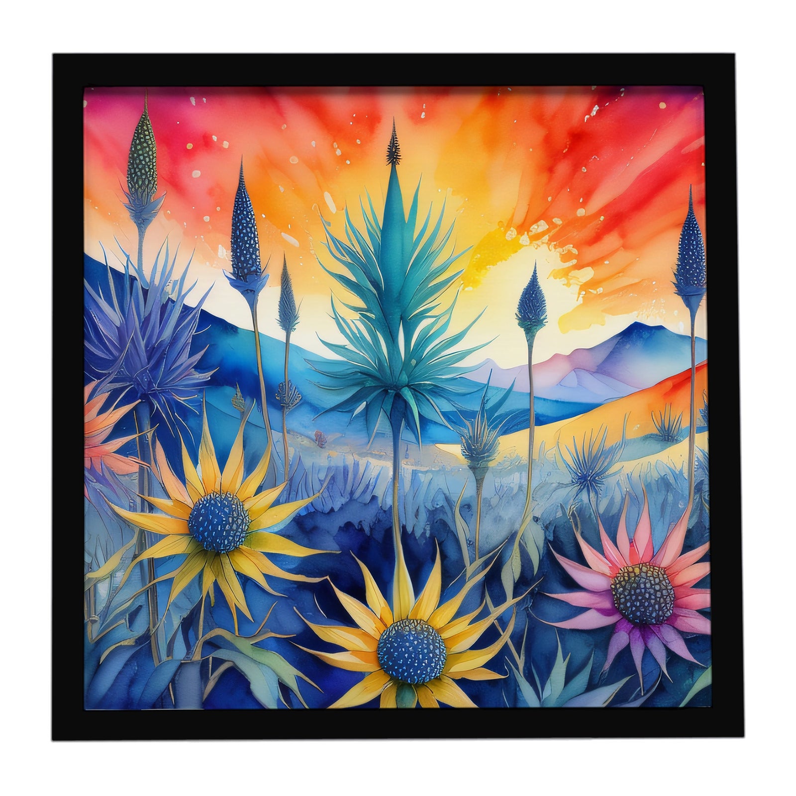 Caroline's Treasures Eryngium in Color Framed Metal Print