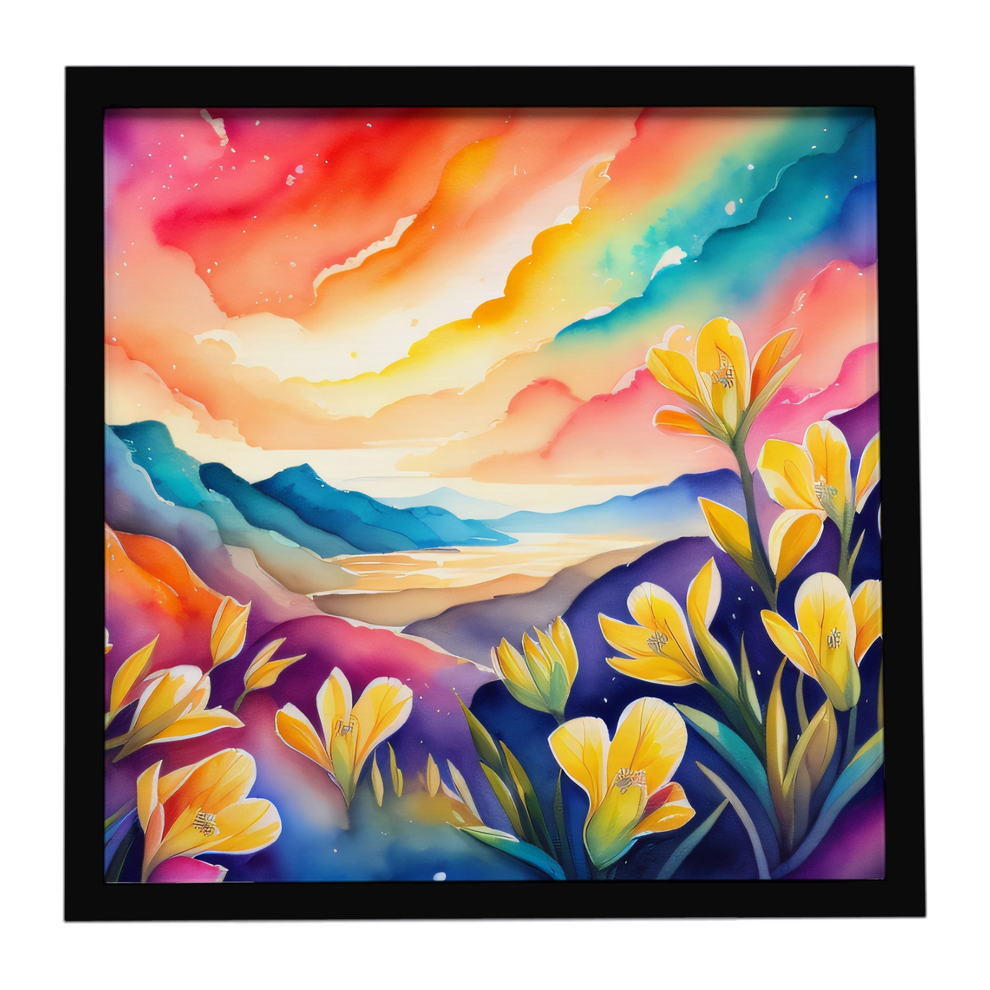 Caroline's Treasures Freesia in Color Framed Metal Print