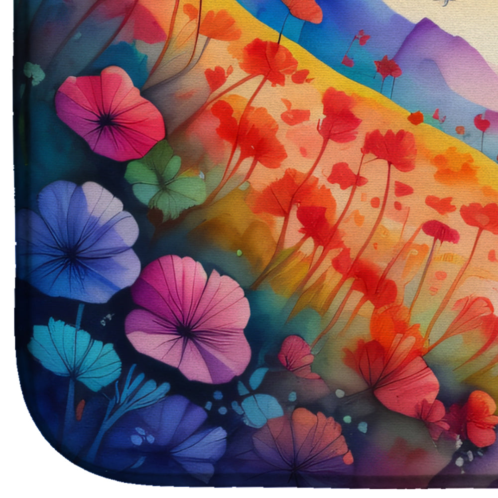 Caroline's Treasures Geraniums in Color Dish Drying Mat