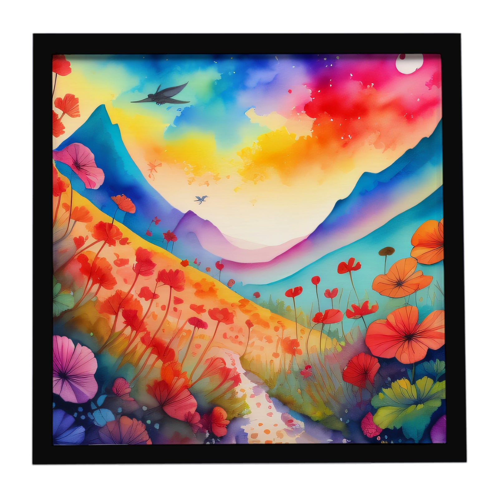 Caroline's Treasures Geraniums in Color Framed Metal Print