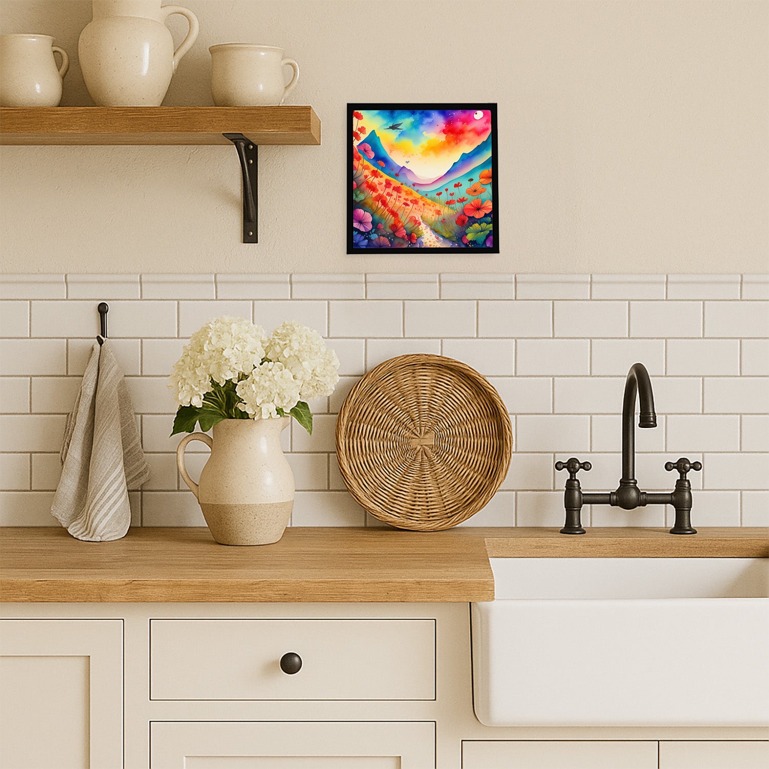 Caroline's Treasures Geraniums in Color Framed Metal Print