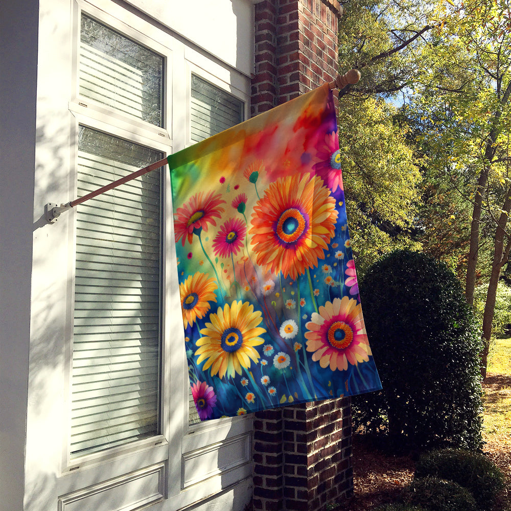Gerbera Daisies in Color House Flag