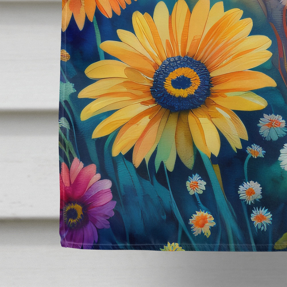 Gerbera Daisies in Color House Flag