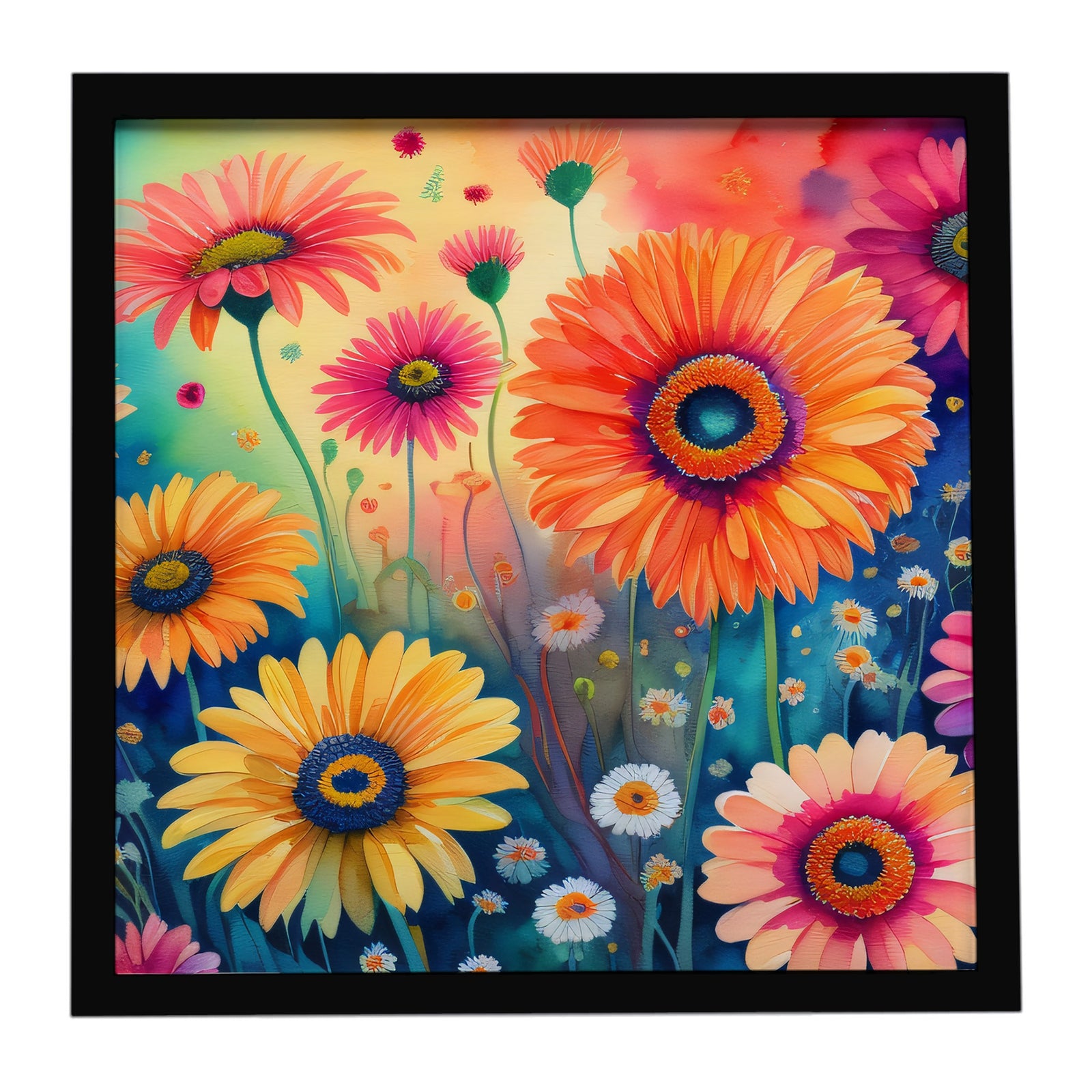 Caroline's Treasures Gerbera Daisies in Color Framed Metal Print