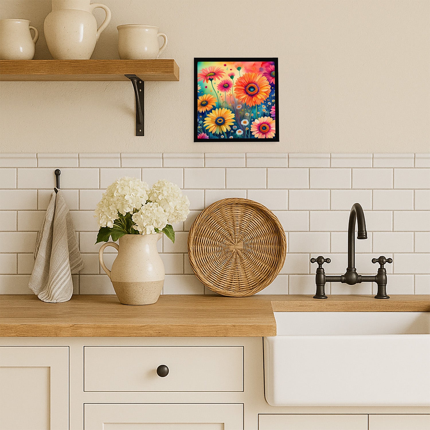 Caroline's Treasures Gerbera Daisies in Color Framed Metal Print