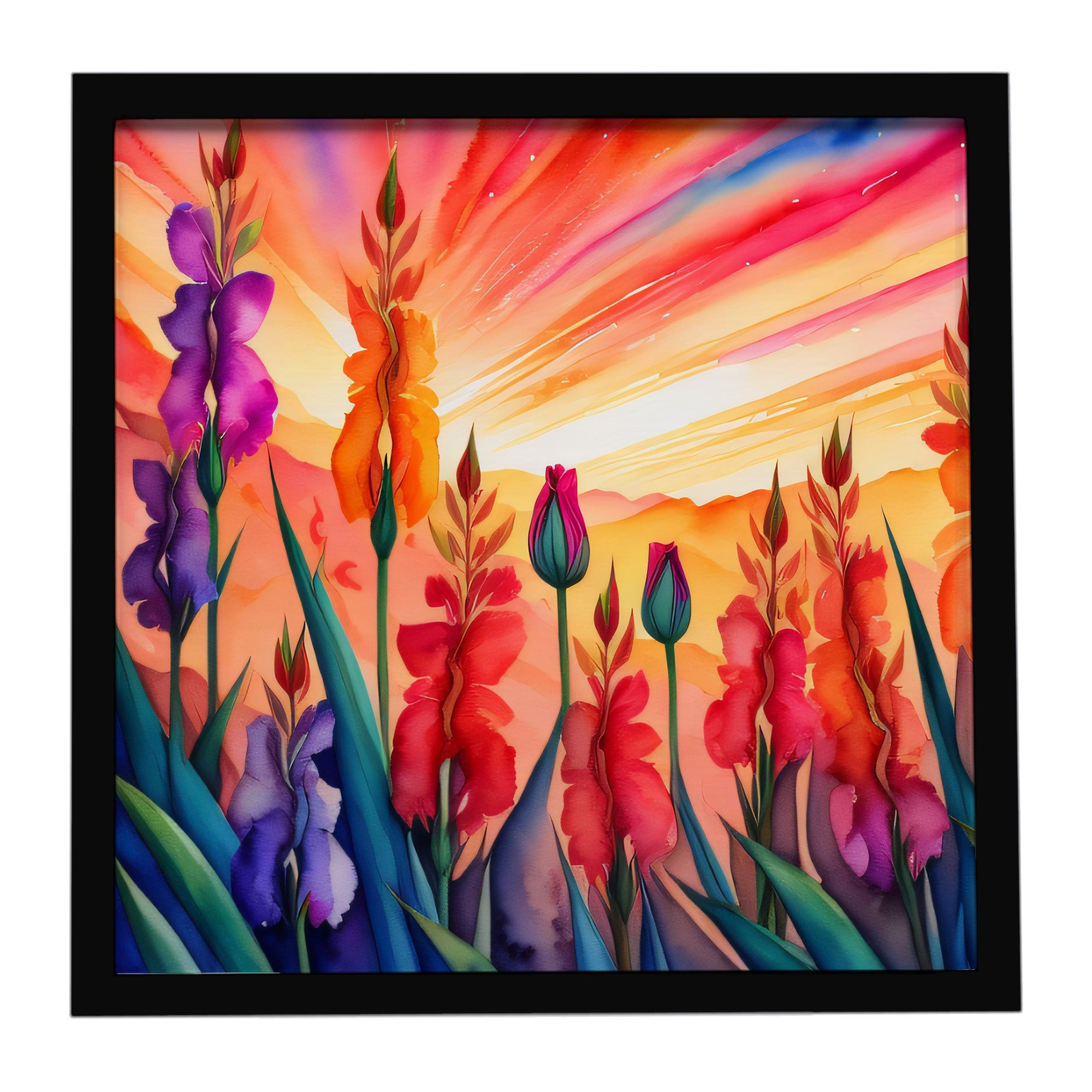 Caroline's Treasures Gladiolus in Color Framed Metal Print