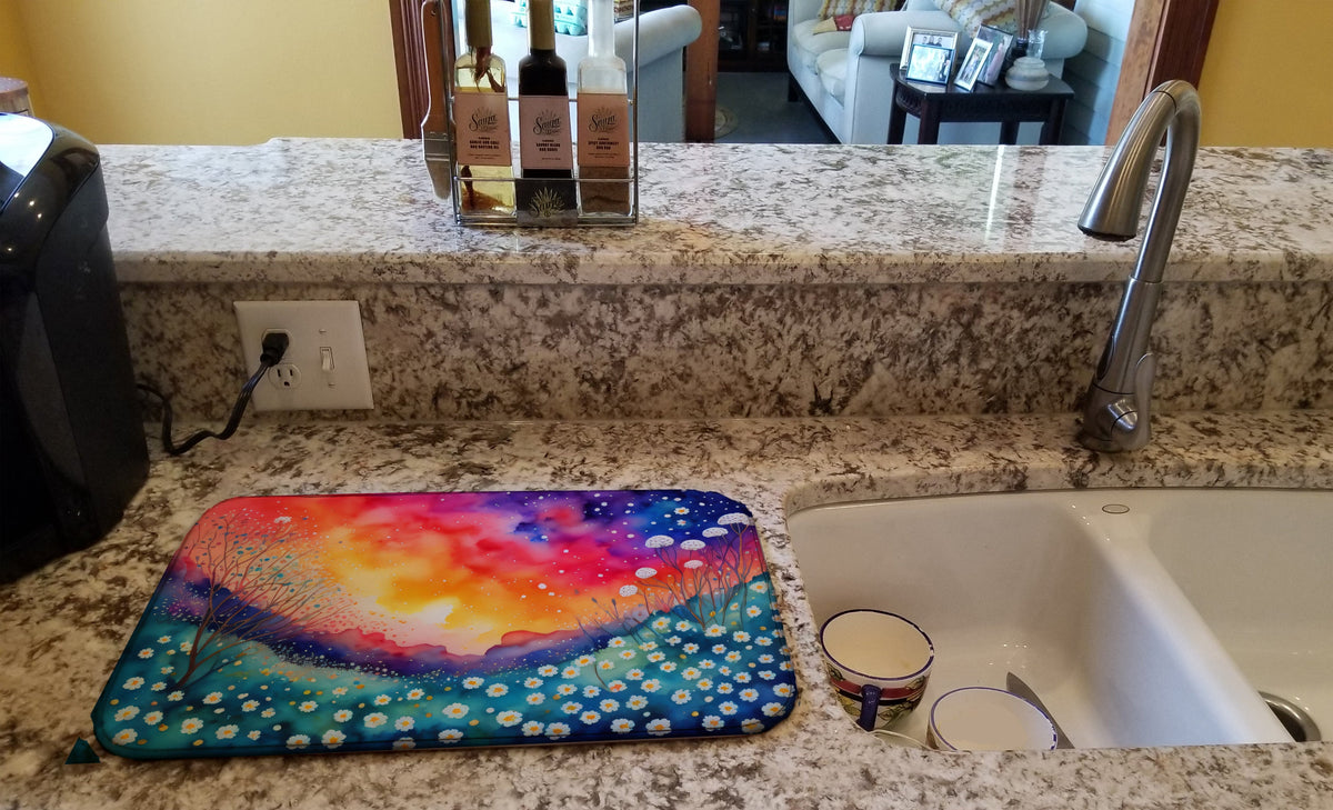 Caroline's Treasures Gypsophila in Color Dish Drying Mat