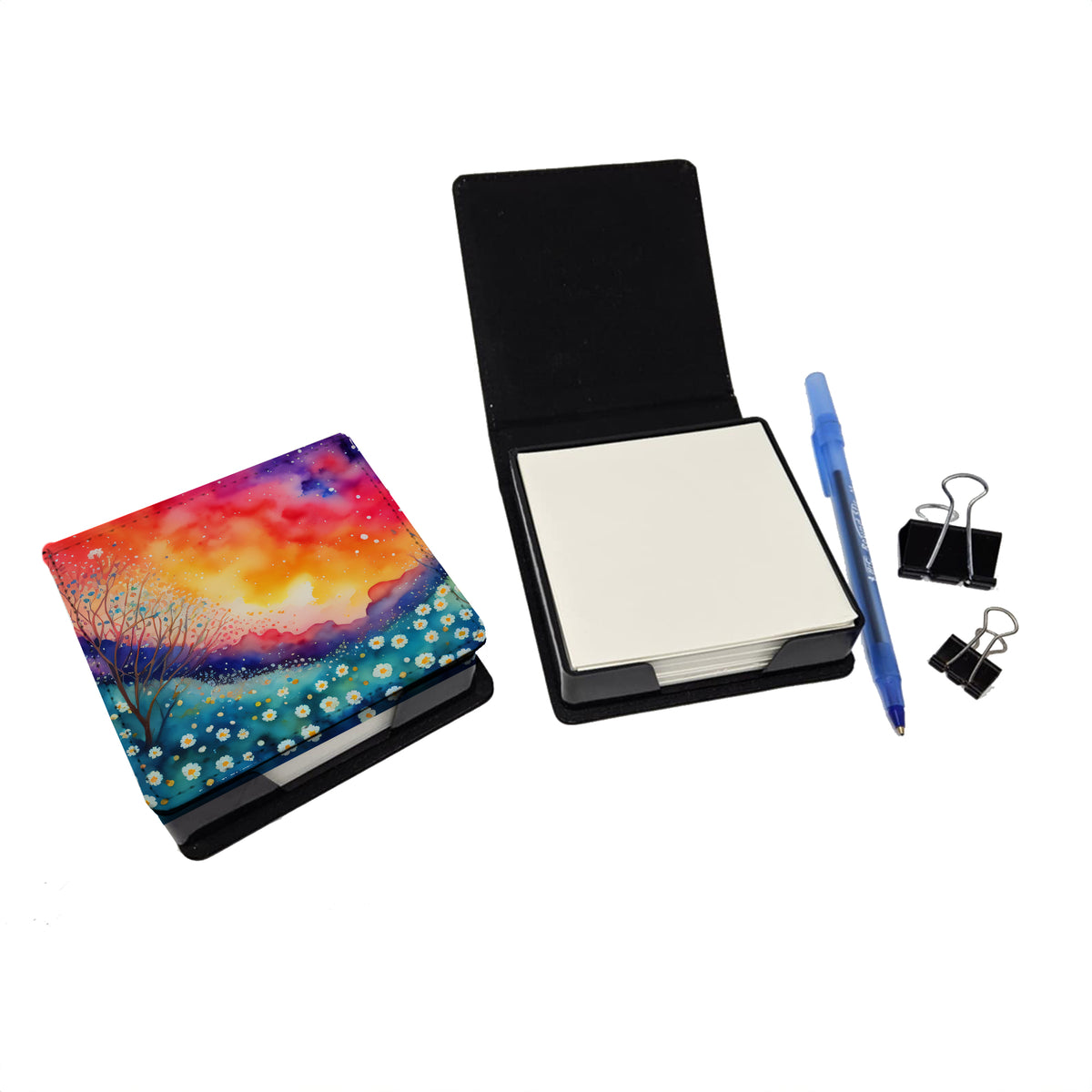 Caroline's Treasures Gypsophila in Color PU Leather Note Paper Holder