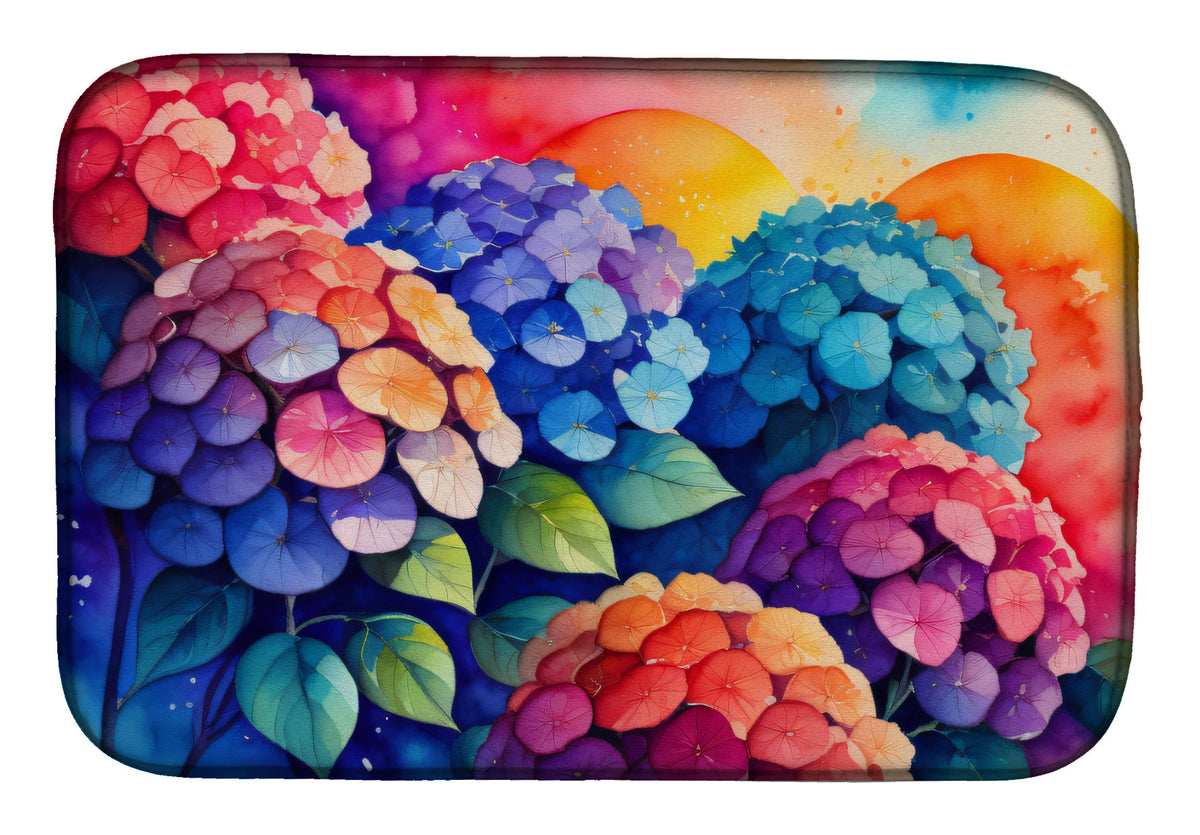 Caroline's Treasures Hydrangeas in Color Dish Drying Mat
