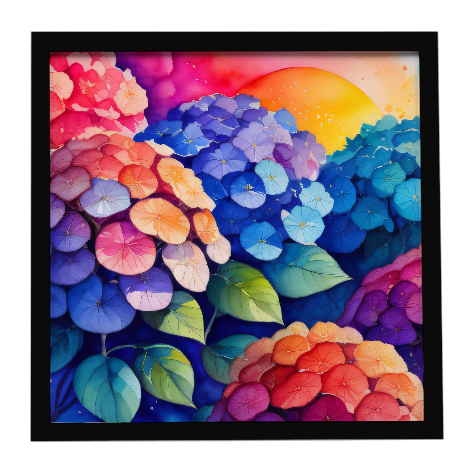 Caroline's Treasures Hydrangeas in Color Framed Metal Print