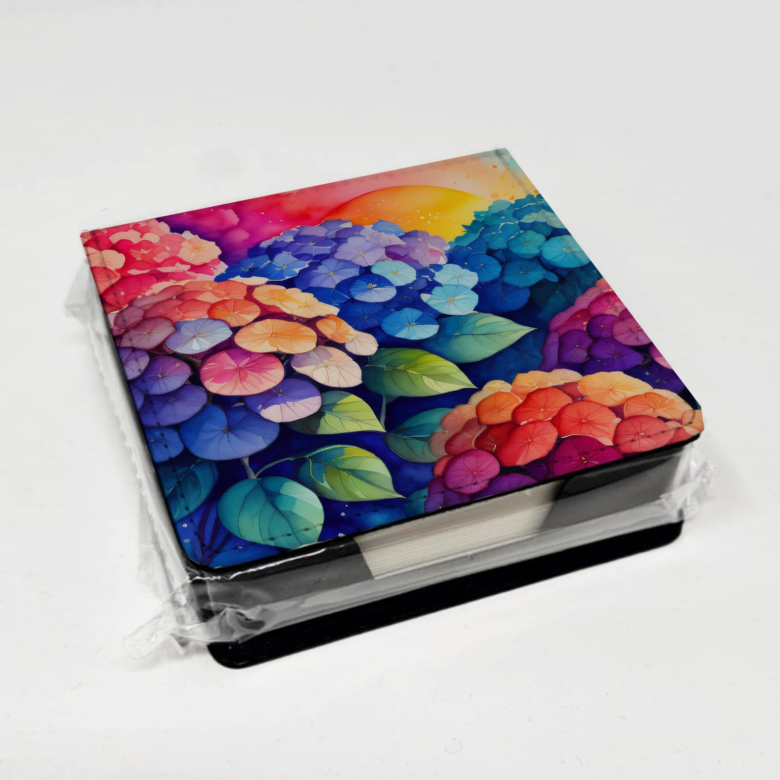 Caroline's Treasures Hydrangeas in Color PU Leather Note Paper Holder