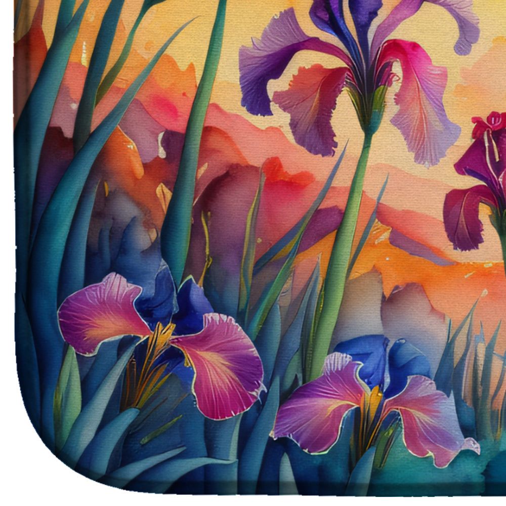 Caroline's Treasures Iris in Color Dish Drying Mat