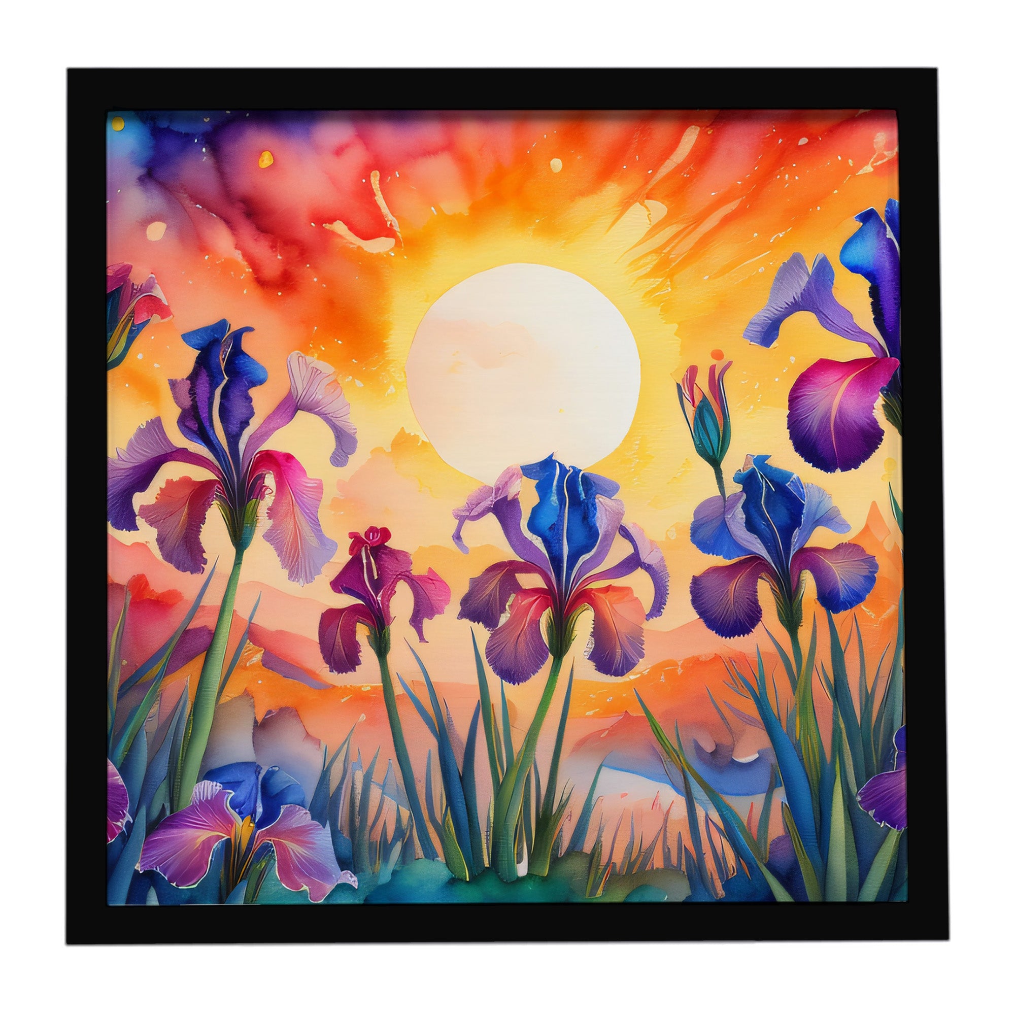 Caroline's Treasures Iris in Color Framed Metal Print