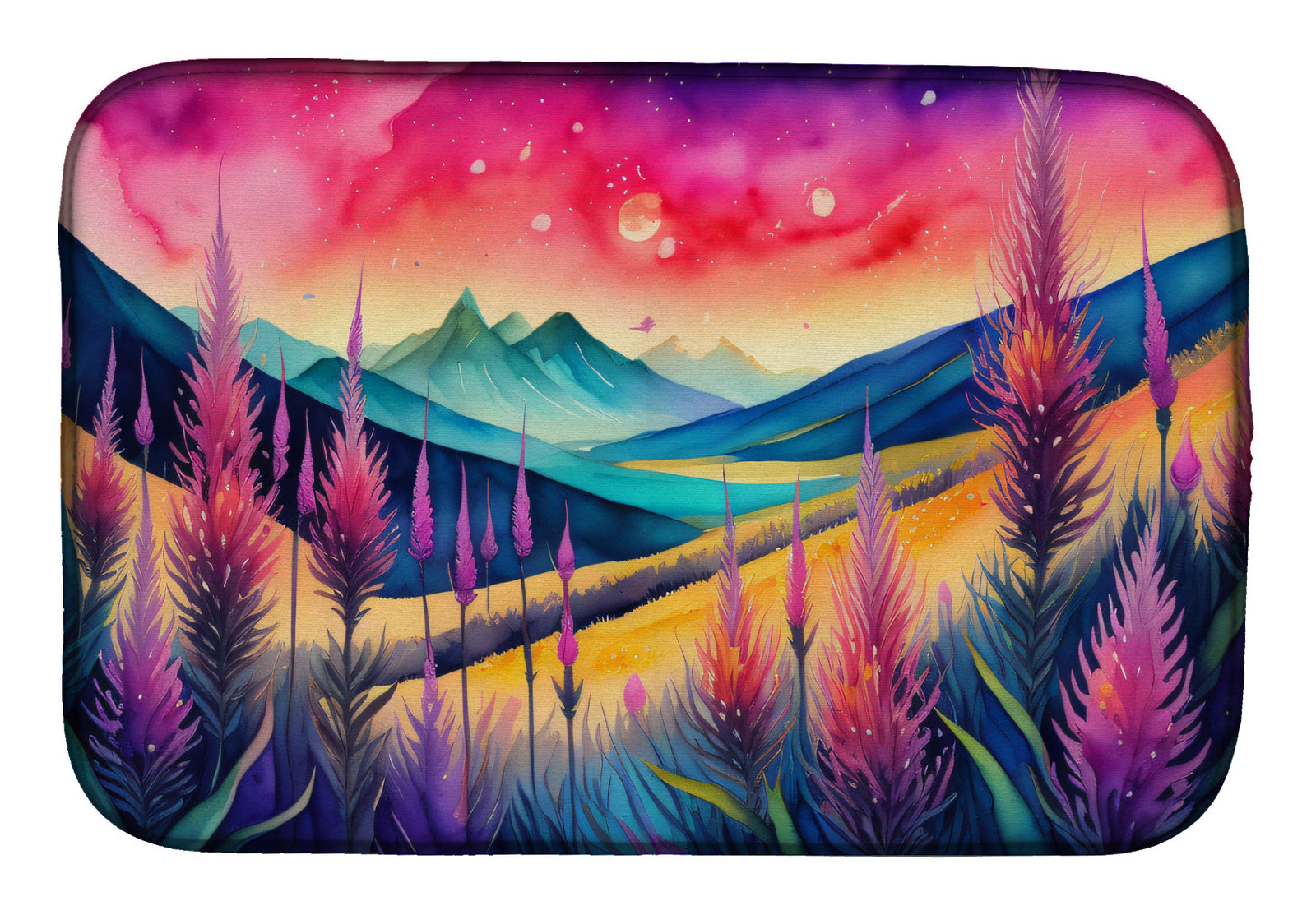 Caroline's Treasures Liatris in Color Dish Drying Mat