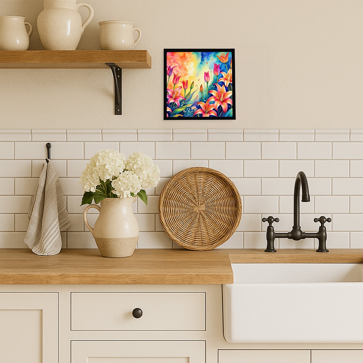 Caroline's Treasures Lilies in Color Framed Metal Print