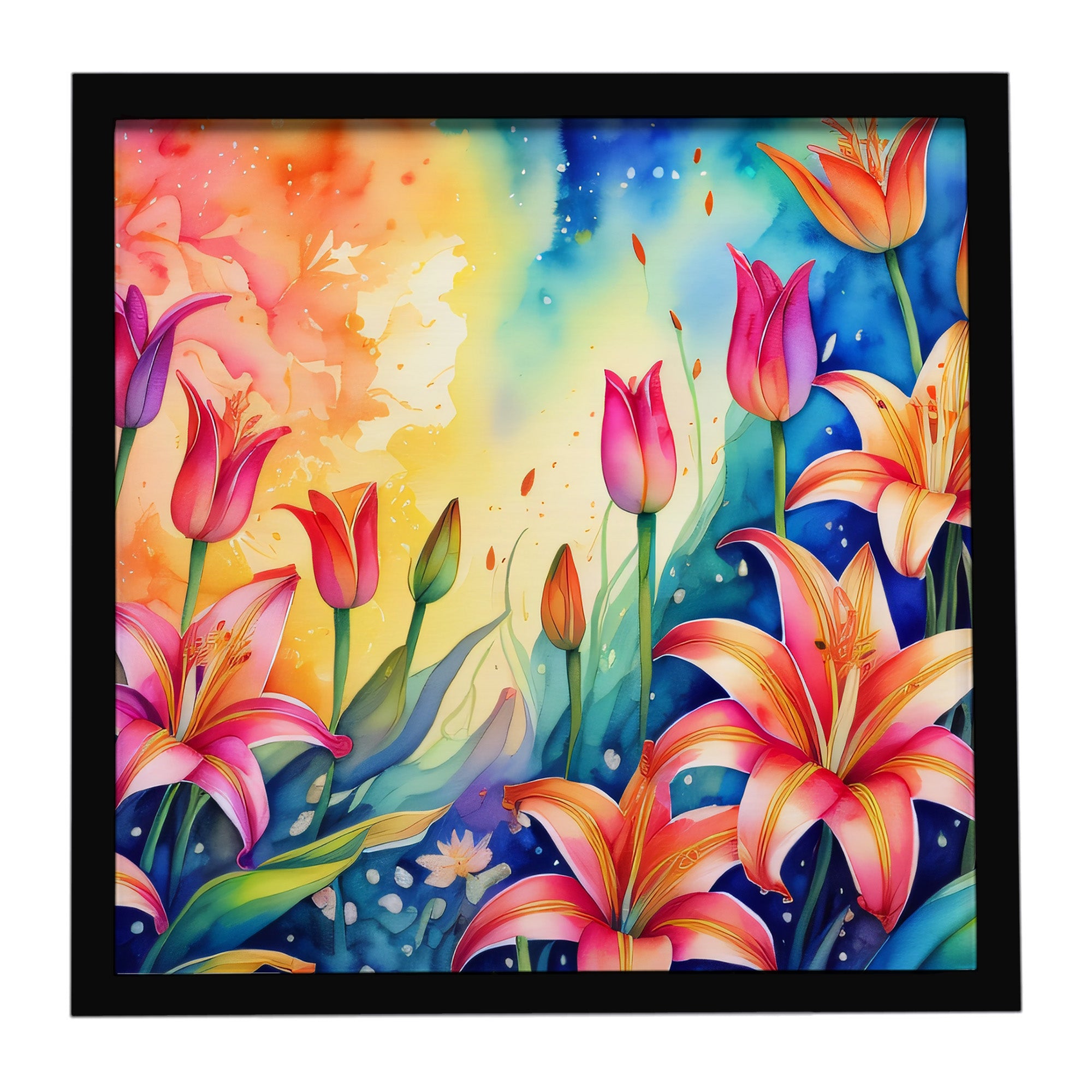 Caroline's Treasures Lilies in Color Framed Metal Print