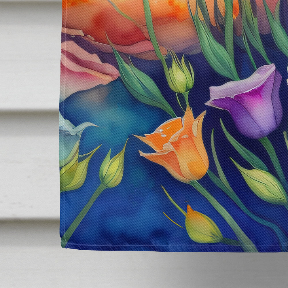 Lisianthus in Color House Flag