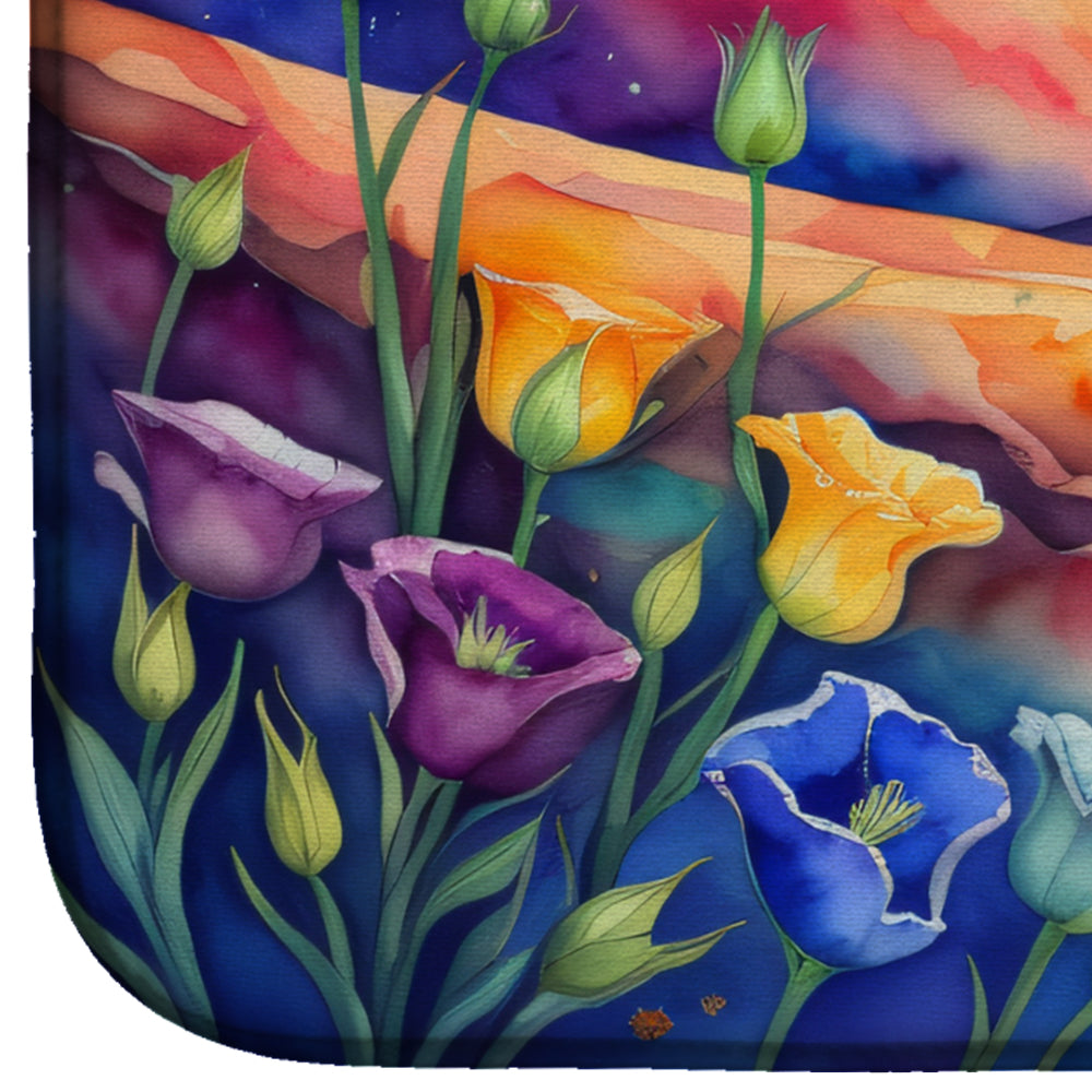 Caroline's Treasures Lisianthus in Color Dish Drying Mat