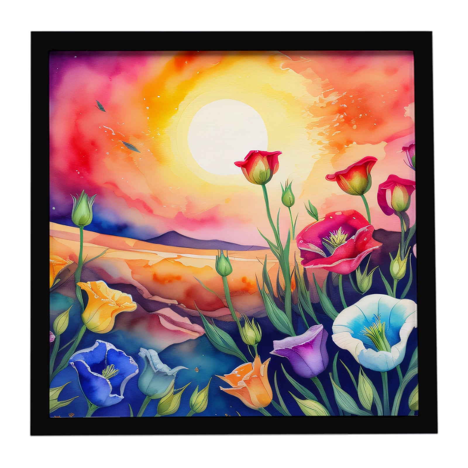 Caroline's Treasures Lisianthus in Color Framed Metal Print