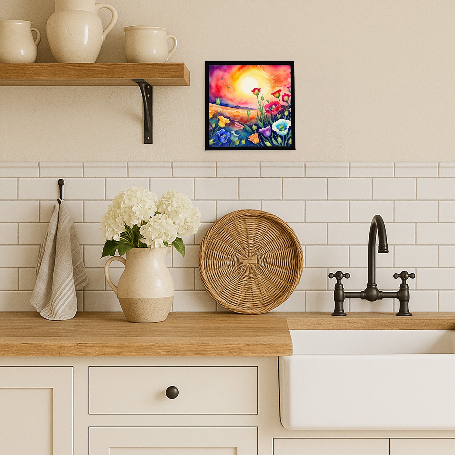 Caroline's Treasures Lisianthus in Color Framed Metal Print