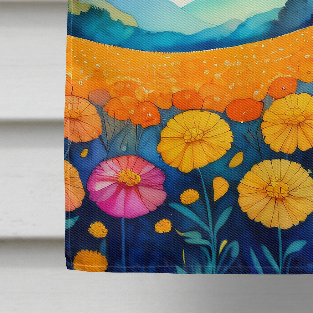 Marigolds in Color House Flag