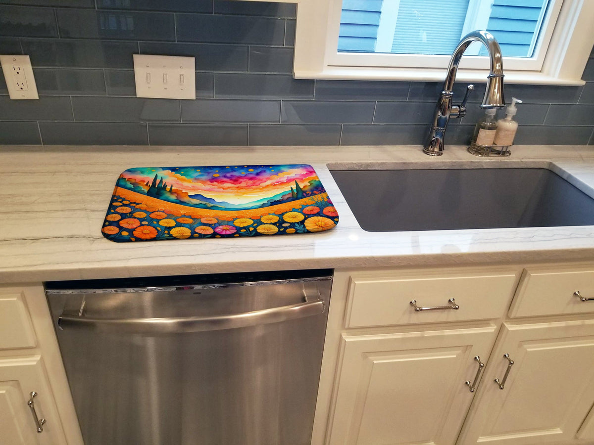 Caroline's Treasures Marigolds in Color Dish Drying Mat