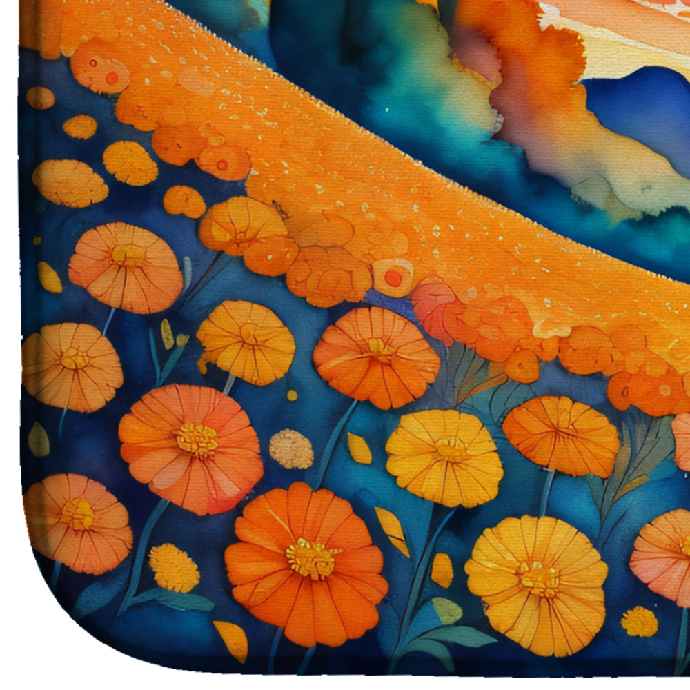 Caroline's Treasures Marigolds in Color Dish Drying Mat