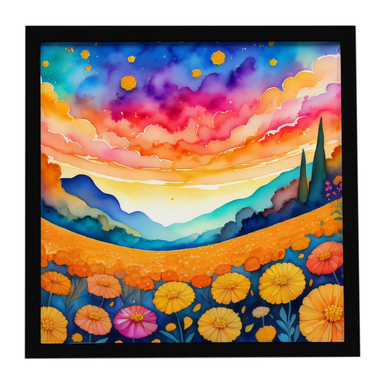 Caroline's Treasures Marigolds in Color Framed Metal Print