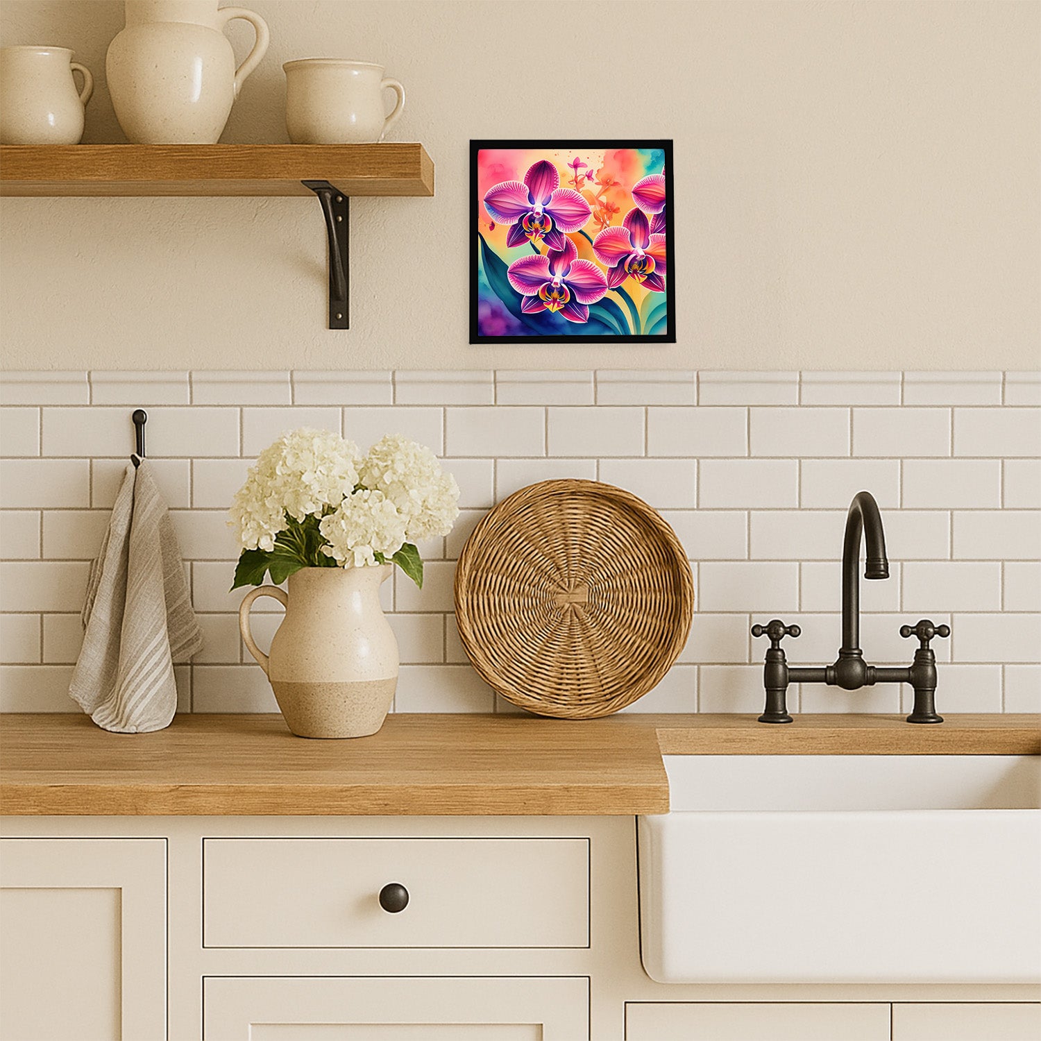 Caroline's Treasures Orchids in Color Framed Metal Print