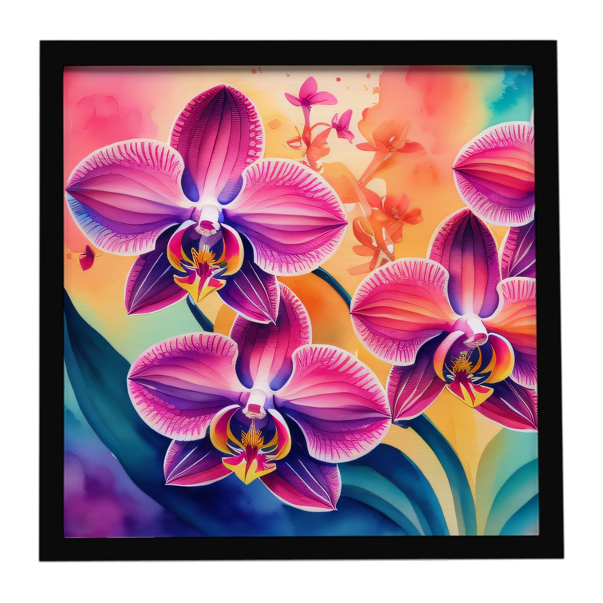 Caroline's Treasures Orchids in Color Framed Metal Print
