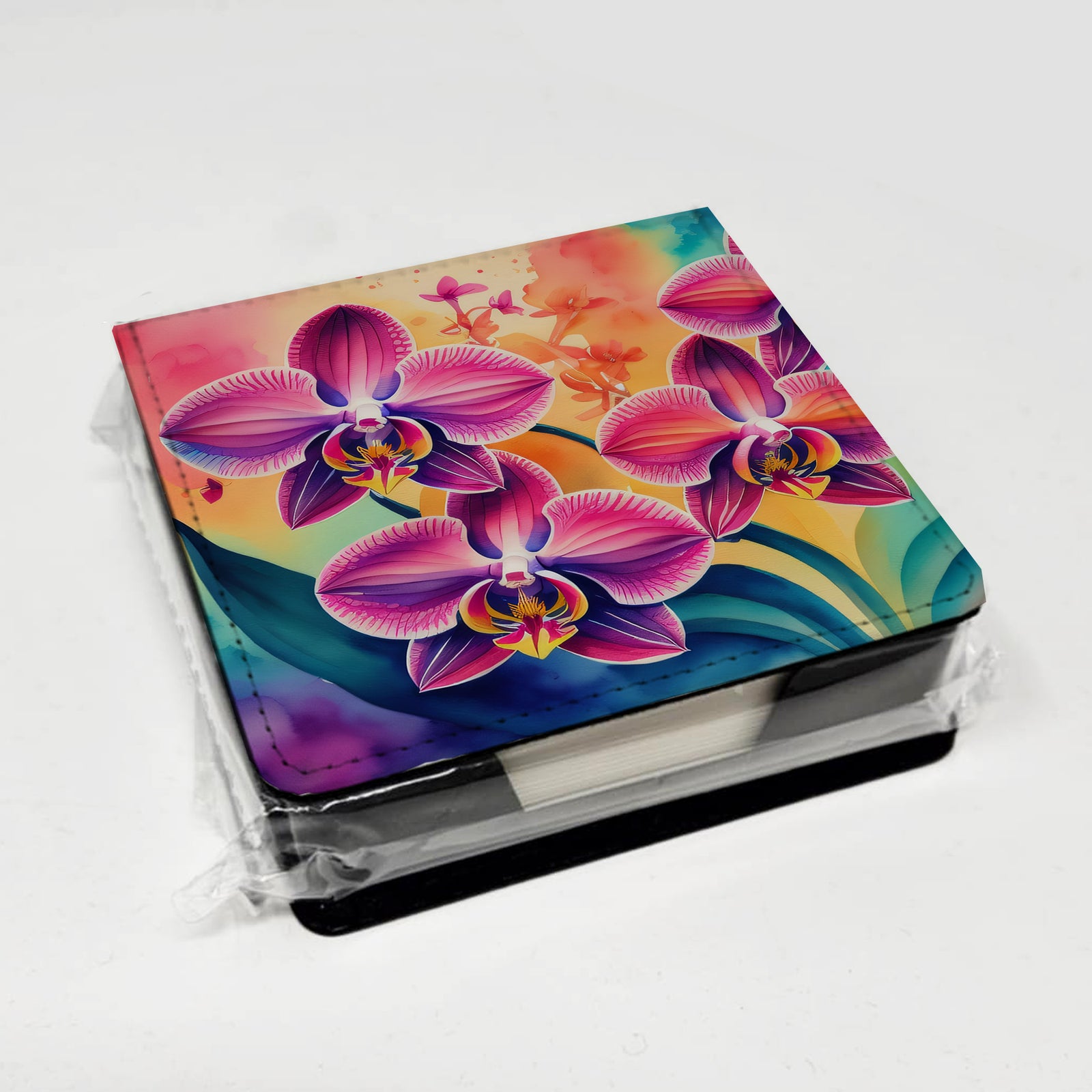 Caroline's Treasures Orchids in Color PU Leather Note Paper Holder