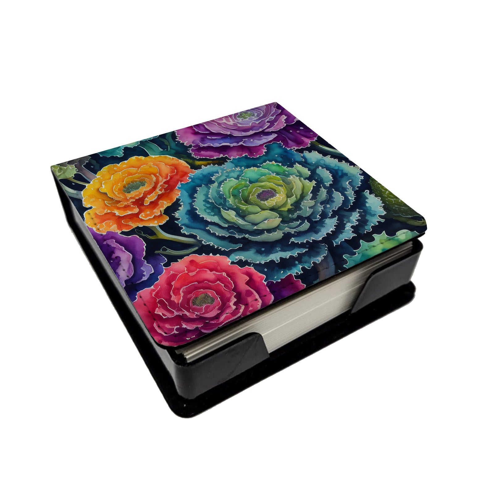 Caroline's Treasures Ornamental Kale in Color PU Leather Note Paper Holder